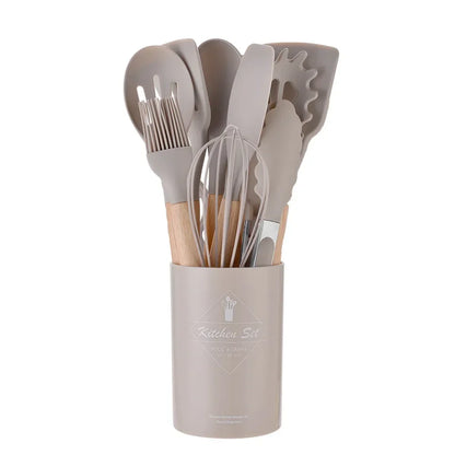 12PCS Food Grade Silicone Kitchen Cookware Utensils Set