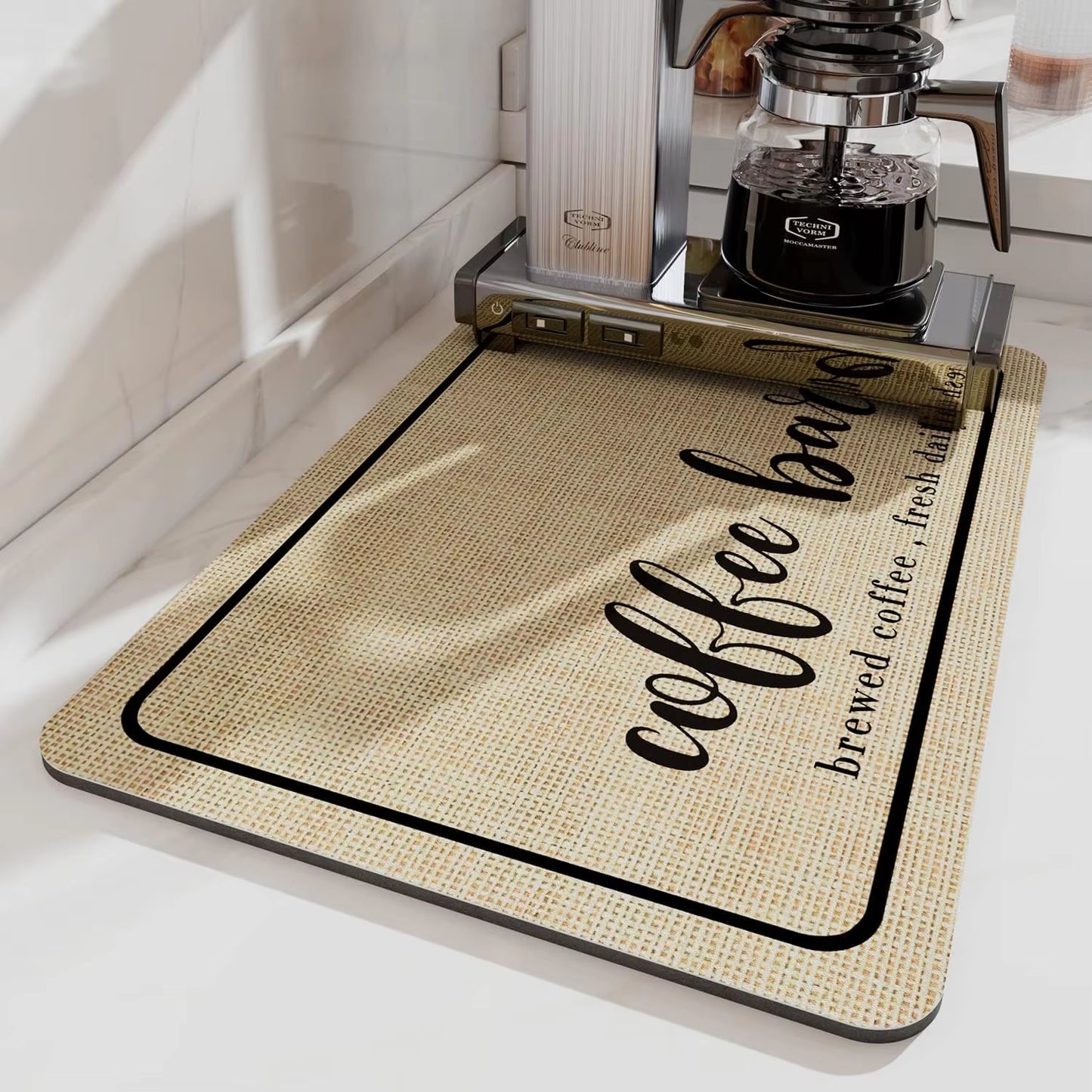 Ultra-Absorbent Large Kitchen Drying Mat - Quick-Dry Coffee & Dish Drain Pad for Effortless Cleanup