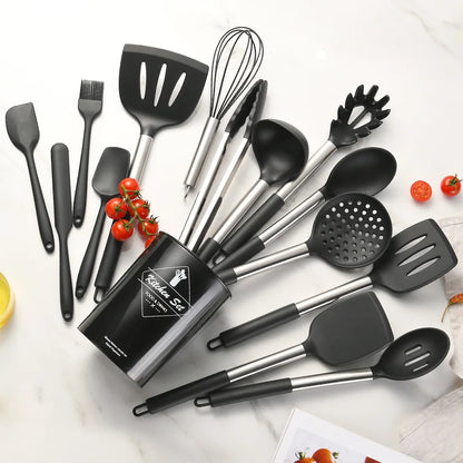 12PCS Food Grade Silicone Kitchen Cookware Utensils Set