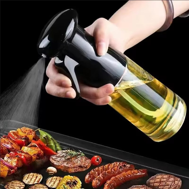 Black Transparent Kitchen Oil Spray Bottle