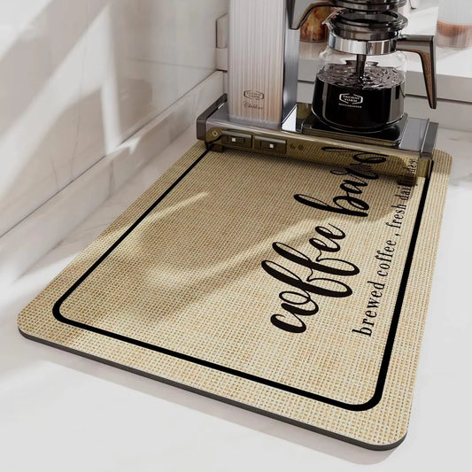 Ultra-Absorbent Large Kitchen Drying Mat - Quick-Dry Coffee & Dish Drain Pad for Effortless Cleanup