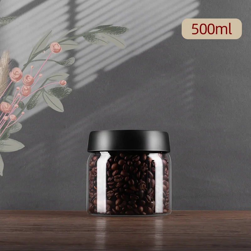 Vacuum Sealed Coffee Bean Glass Airtight Storage Jars