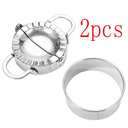 2Pcs/Set Dumpling Maker Stainless Steel Dough Cutter Eco Friendly Pie Ravioli Dumpling Mold Dough Press Pastry Accessories