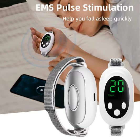 New Microcurrent Sleep Aid Device EMS Machine Sleep Instrument for Insomnia Stress Anxiety Relief Palm Pulse Massager