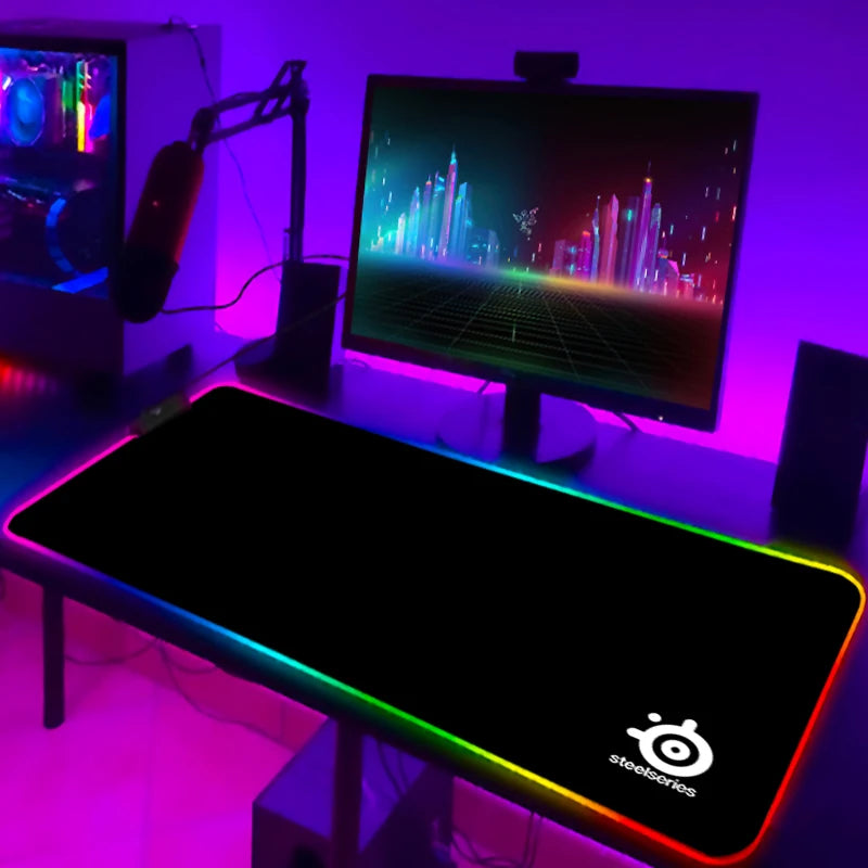 Rgb Mouse Pad Xxl Steelseries Laptop Mat Gaming Mousepad Backlit Keyboard Gamer Girl Table Pads Deskpad Mausepad Cs Go