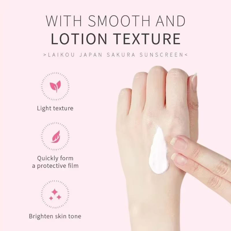 Sakura Sunscreen Spf50 Moisturizer Body Whitening Protector Facial Sun Block Isolation Lotionbloqueador Solar Faciales