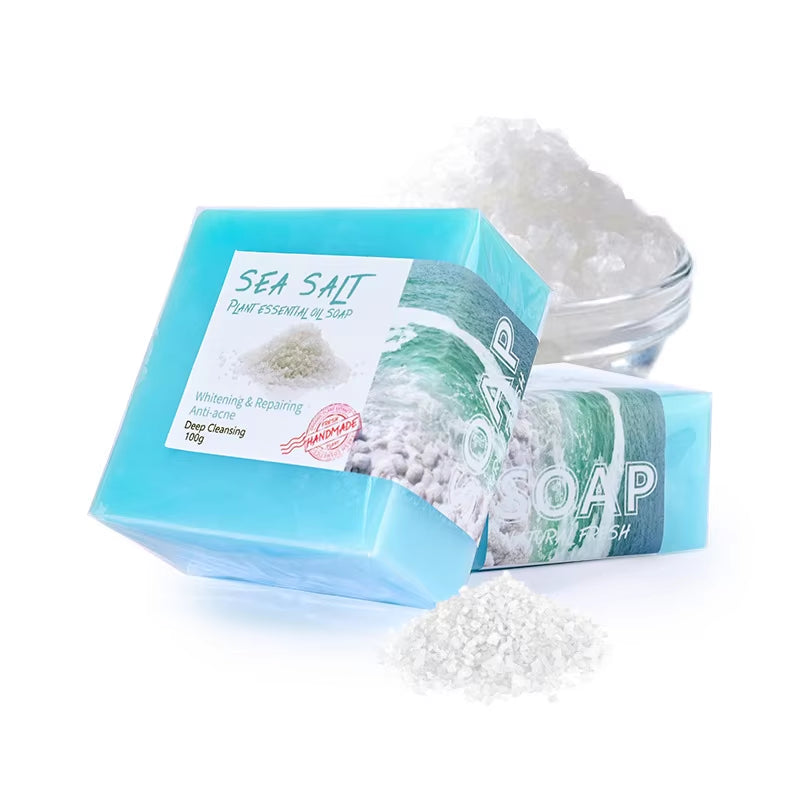 Natural Sea Salt Soap, 3.5 Oz Each, for All Skin Types, Organic Goat Milk, Body/Face/Hand Cleansing Skin Care Products