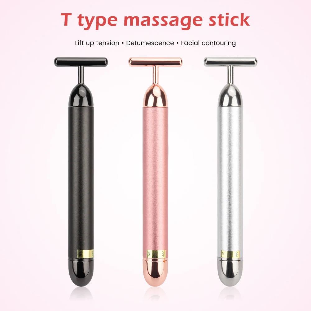 24K Gold Roller Vibrating Slimming Facial Massager