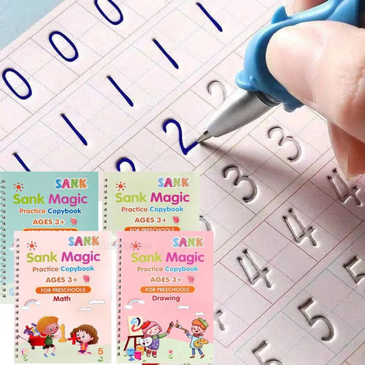 Free Shipping SANK Copybooks Pen Magic Copy Book Free Wiping Children'S Kids Writing Sticker Practice Copybook for Calligraphy