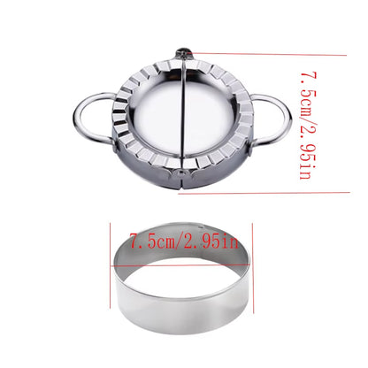 2Pcs/Set Dumpling Maker Stainless Steel Dough Cutter Eco Friendly Pie Ravioli Dumpling Mold Dough Press Pastry Accessories