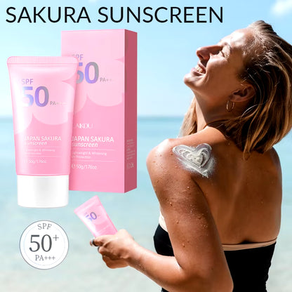 Sakura Sunscreen Spf50 Moisturizer Body Whitening Protector Facial Sun Block Isolation Lotionbloqueador Solar Faciales