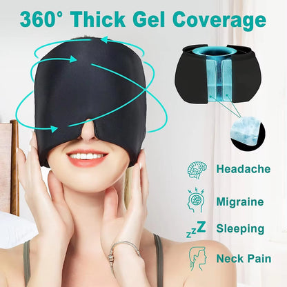 Migraine Relief Headache Hat Gel Hot Cold Therapy for Relieve Pain