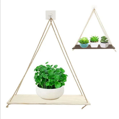 1PCS Hanging Rope with Wooden Rack Wall Decoration