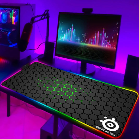 Rgb Mouse Pad Xxl Steelseries Laptop Mat Gaming Mousepad Backlit Keyboard Gamer Girl Table Pads Deskpad Mausepad Cs Go