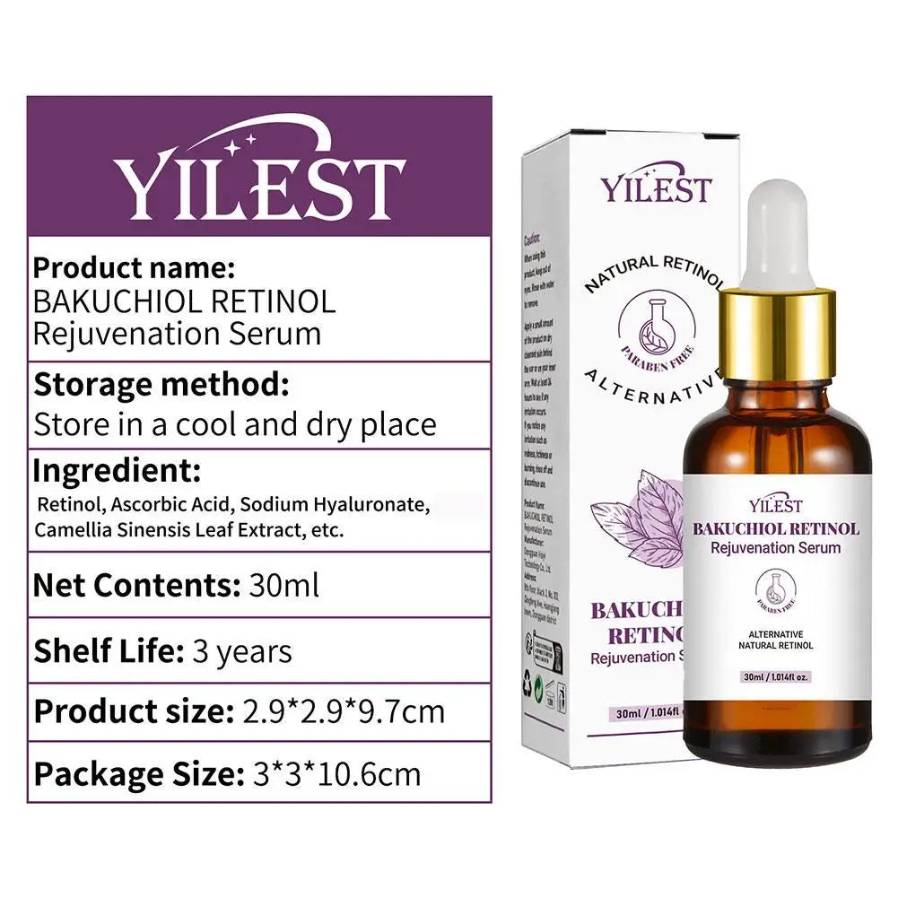 2PCS Bakuchiol Retinol Rejuvenation Serum for Face Minimize Wrinkles Retinol & Vitamin Face Serum Korean, Skin Firming Skin Care