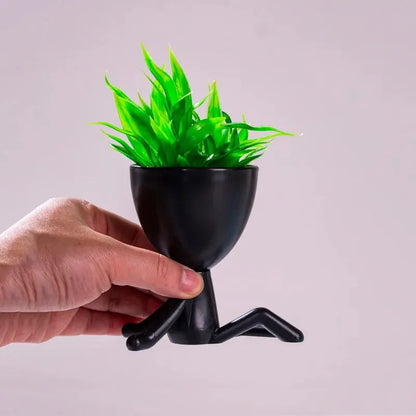 Character Shape with Plant Decoration, Personality Creative Office Simple Crafts