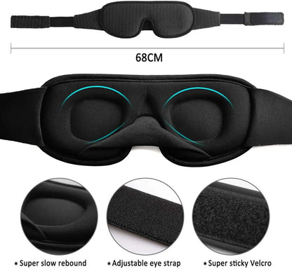 3D Soft Padded Blindfold Mask for Sleep Blockout Lights