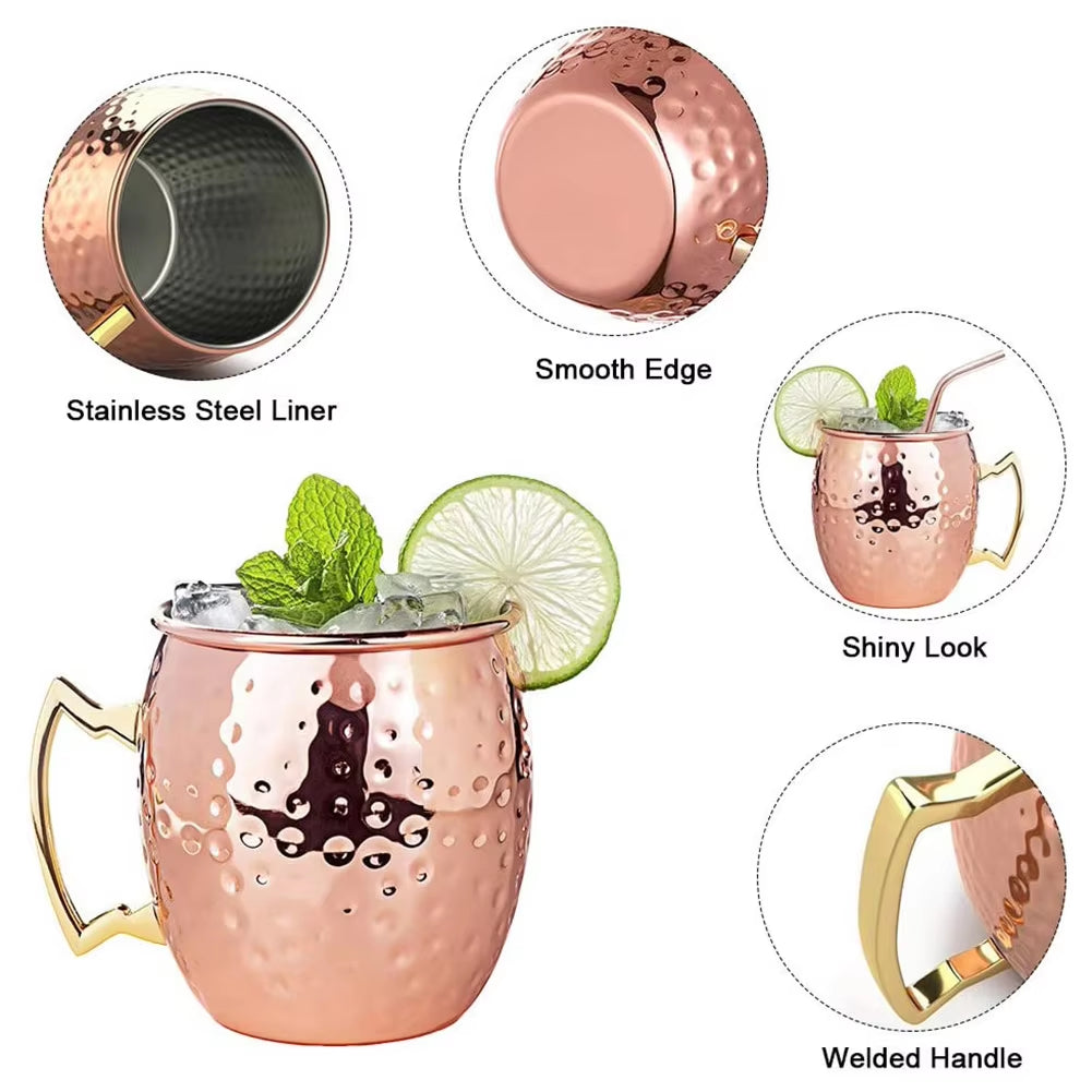 10-1Pcs Drinking Copper Stainless Steels Cups Set