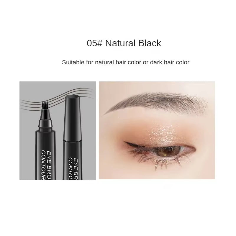 4 Point Eyebrow Pencil Enhance Eyebrow Waterproof Liquid Eyebrow Pen Natural Makeup Long Lasting Makeup Fashion Girl Brow Pencil