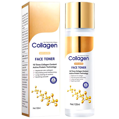 NEW Collagen Face Toner Moisturizing Water Brightening Lifting 120Ml Deep Facial Cleanser for Young Glowy Skin Care