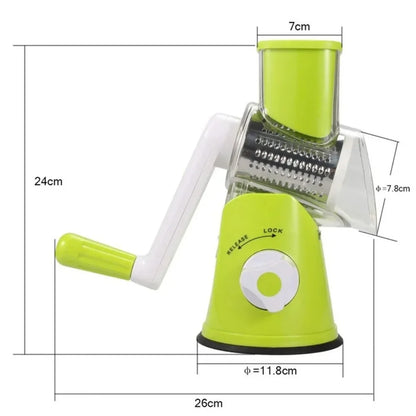 Manual Multifunctional Vegetable Cutter & Slicer With 3 Sharp Drums