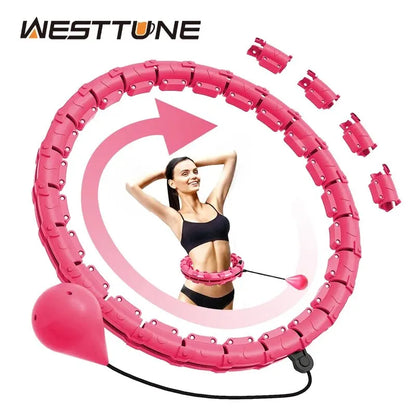 WESTTUNE Smart Weighted Fit Hoop Exercise Circle Infinity Fitness Hoop with Detachable Knots for Adults Weight Loss and Exercise