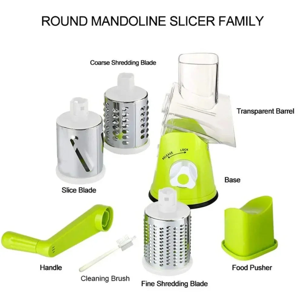 Manual Multifunctional Vegetable Cutter & Slicer With 3 Sharp Drums