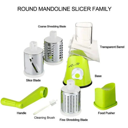 Manual Multifunctional Vegetable Cutter & Slicer With 3 Sharp Drums