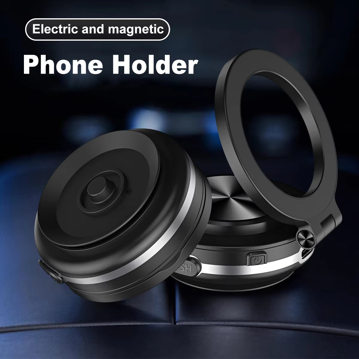 360° Rotatable Vacuum Adsorption Chuck Electric Magnetic Attraction Car Holder for Iphone Magnetic Car Mount Vacuum Phone Holder