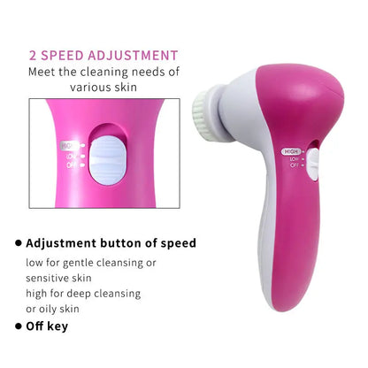 5 in 1 Electric Facial Cleaner Cleansing Brush