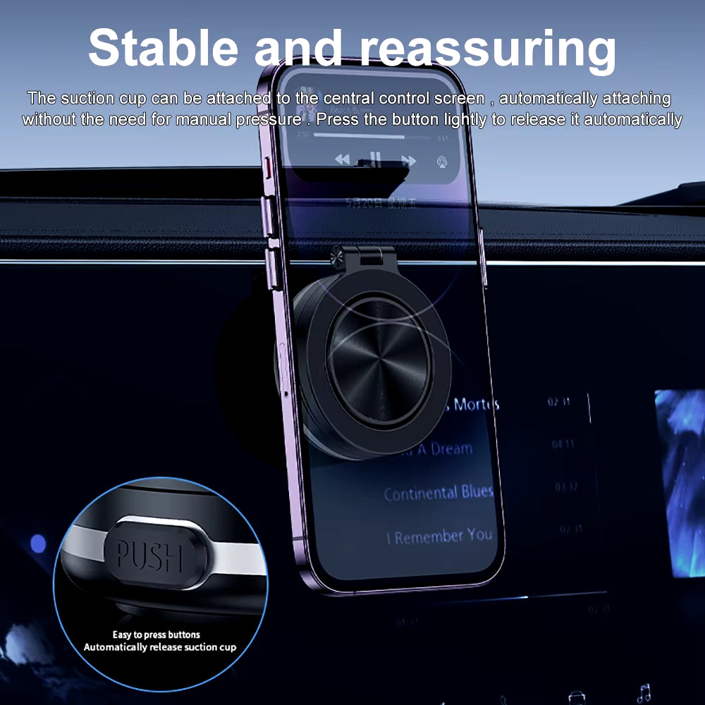 360° Rotatable Vacuum Adsorption Chuck Electric Magnetic Attraction Car Holder for Iphone Magnetic Car Mount Vacuum Phone Holder