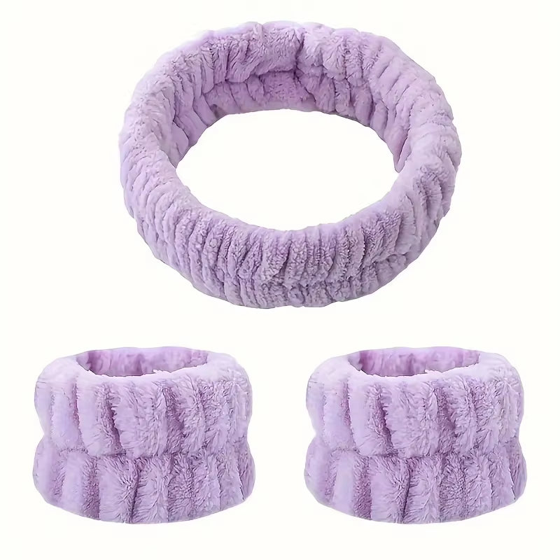 Coral Velvet Facial High-Elastic Makeup Hairband