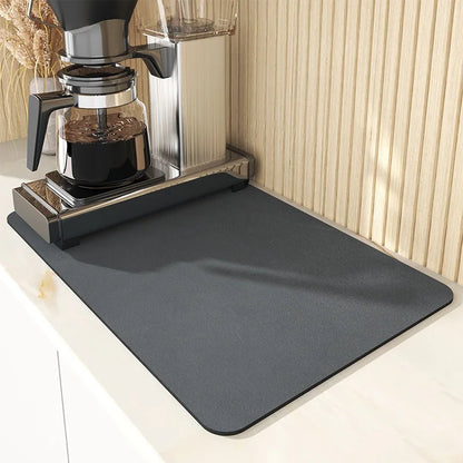 Ultra-Absorbent Large Kitchen Drying Mat - Quick-Dry Coffee & Dish Drain Pad for Effortless Cleanup