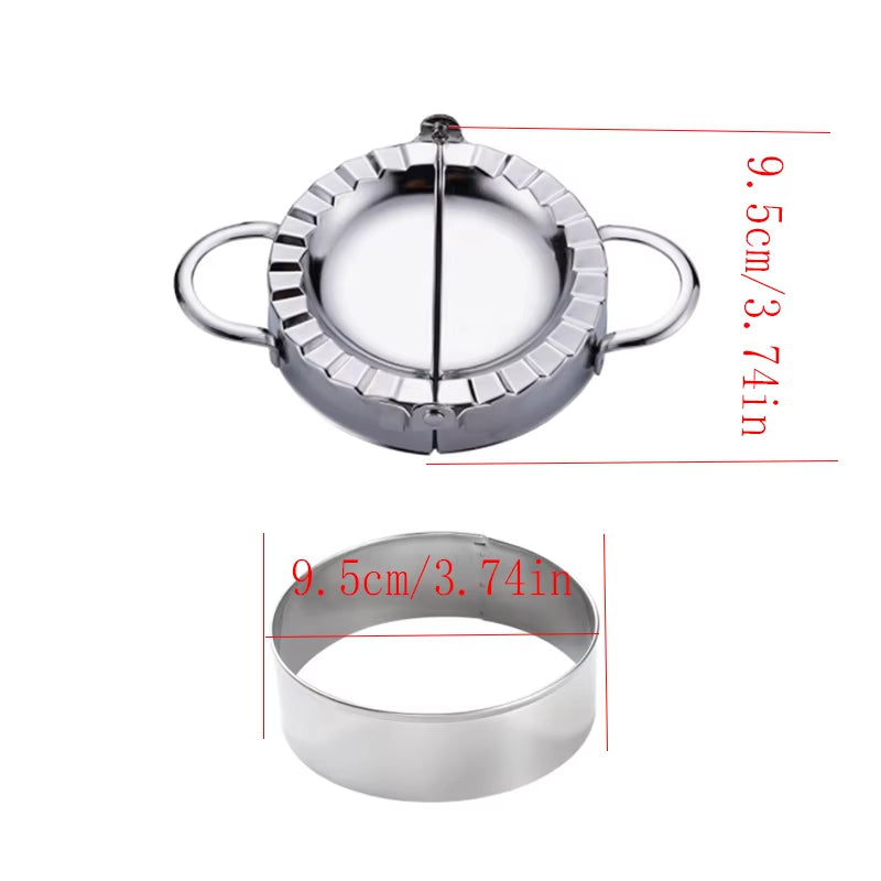 2Pcs/Set Dumpling Maker Stainless Steel Dough Cutter Eco Friendly Pie Ravioli Dumpling Mold Dough Press Pastry Accessories