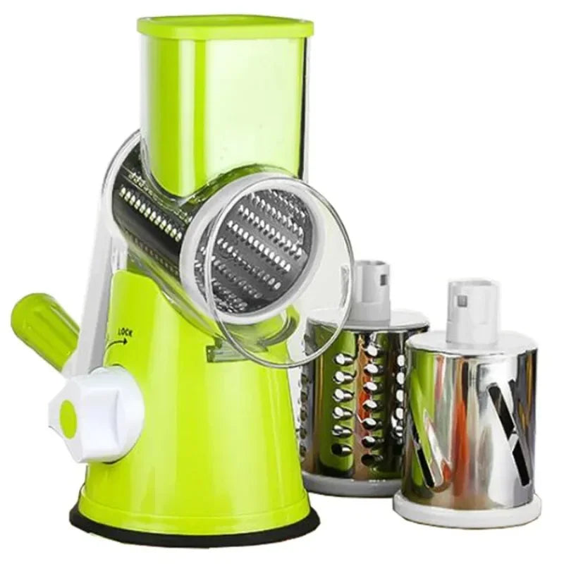 Manual Multifunctional Vegetable Cutter & Slicer With 3 Sharp Drums