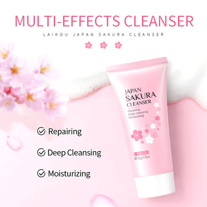 8Pcs Sakura Facial Skin Care Set Moisturizing Nourishing Serum Soothing Cream Repairing Lip Balm Hand Cream Beauty Makeup