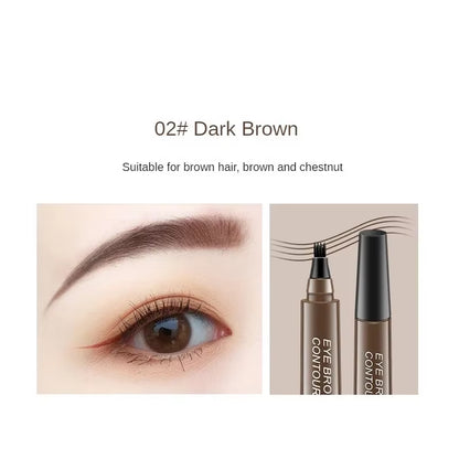 4 Point Eyebrow Pencil Enhance Eyebrow Waterproof Liquid Eyebrow Pen Natural Makeup Long Lasting Makeup Fashion Girl Brow Pencil