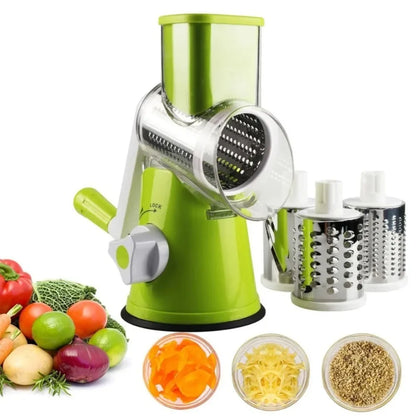 Manual Multifunctional Vegetable Cutter & Slicer With 3 Sharp Drums