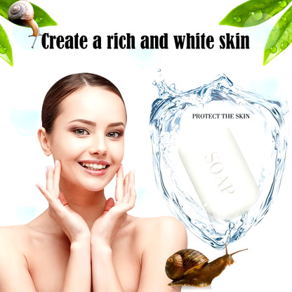 100G Snail Collagen Handmade Soap Face Body Cleansing Bleaching Soap Skin Moisturizing Brighten Hand-Crafted Soap PM6861