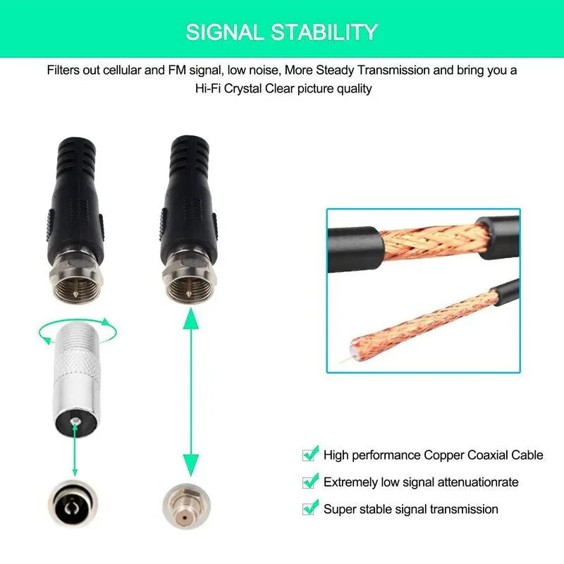 Digital TV Antenna Booster High-Definition Aerial HD Flat Indoor Active Aerial for Car Antenna RV