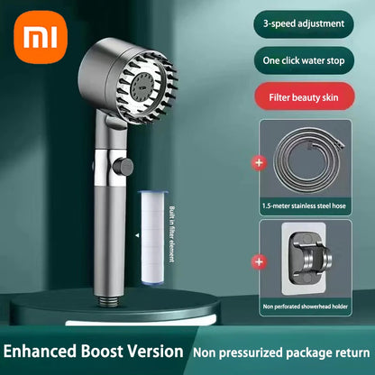 XIAOMI High Pressurized Filter Shower Head 3-Mode Adjustable Spray with Massage Brush