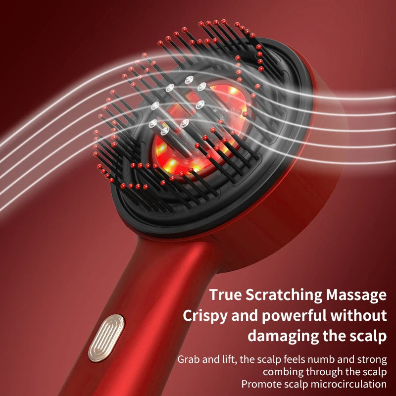 Electric Massage Brush With Red Light Therapy Hair Stimulate And Scalp Brush Liquid Oil Applicator