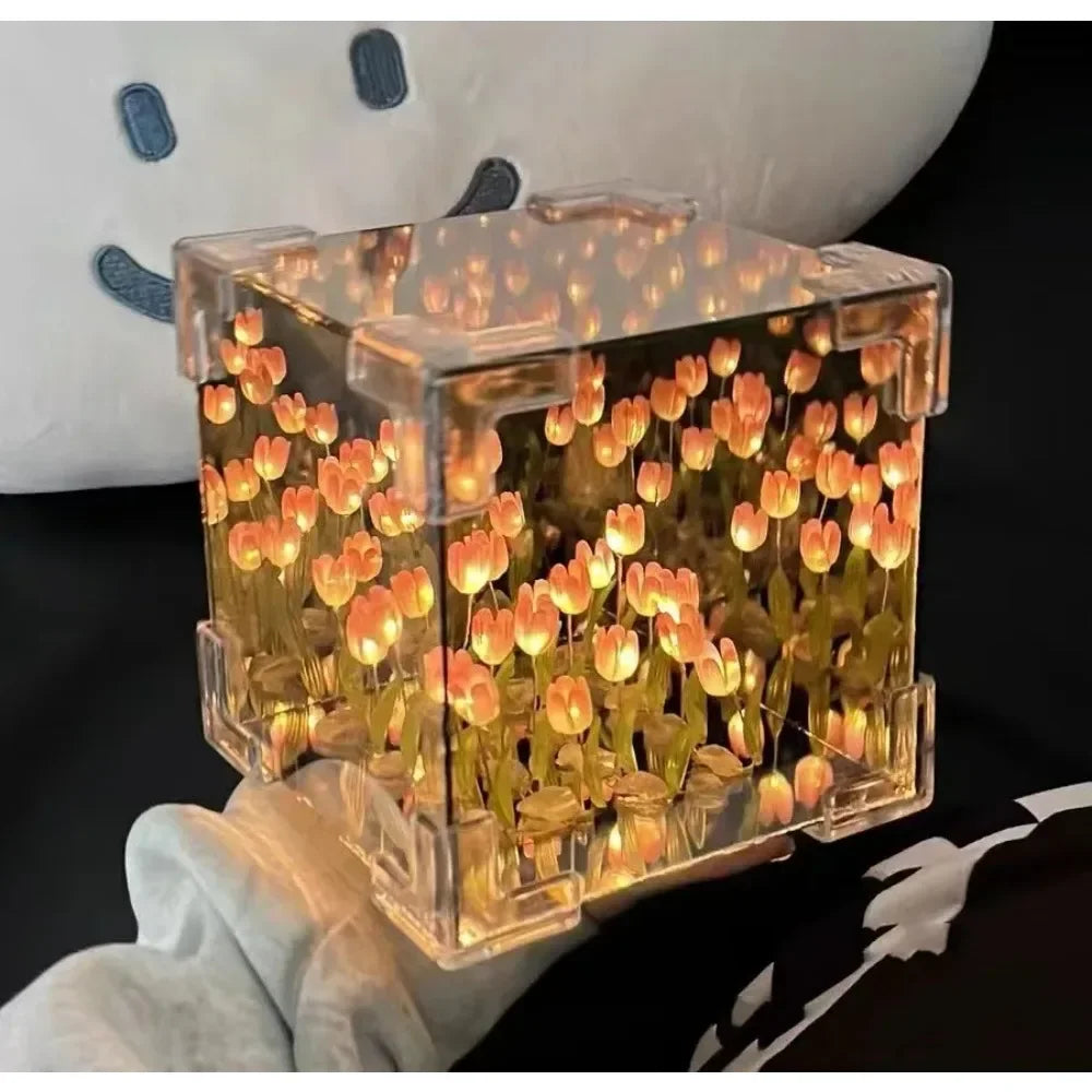 Creative DIY Tulip Flower Three-Dimensional Lamp Cube 