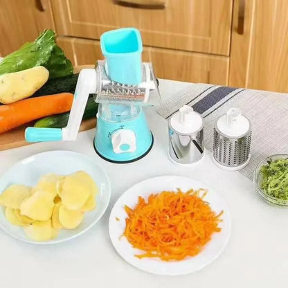 Manual Multifunctional Vegetable Cutter & Slicer With 3 Sharp Drums