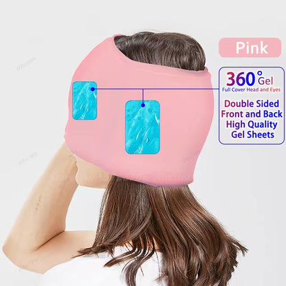 Migraine Relief Headache Hat Gel Hot Cold Therapy for Relieve Pain