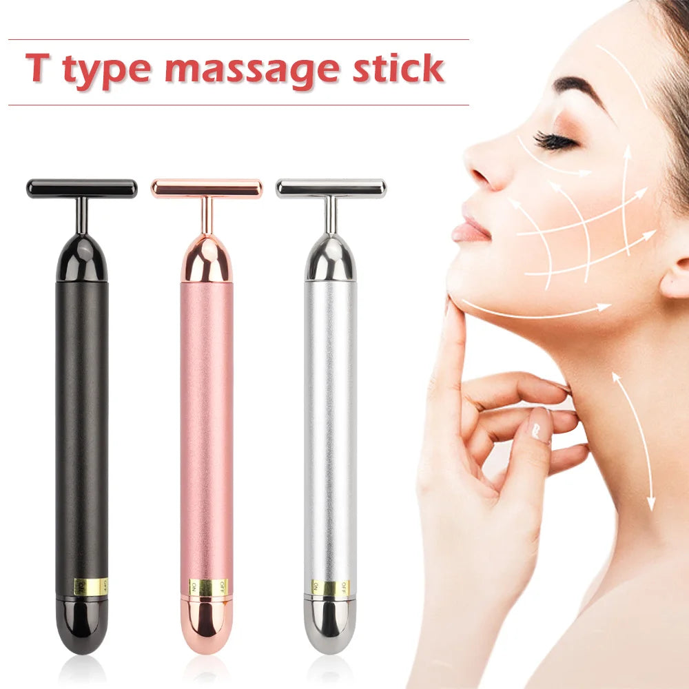 24K Gold Roller Vibrating Slimming Facial Massager