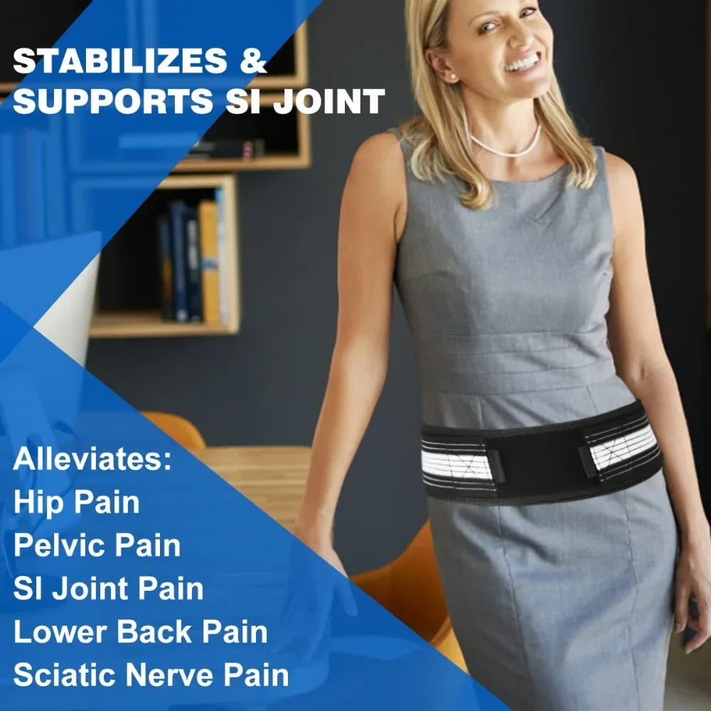 Adjustable Pelvic Support Belt for Hip, Back Pain Relief Neoprene Tailbone Protector Waist Sacroiliac Joint Support for Women