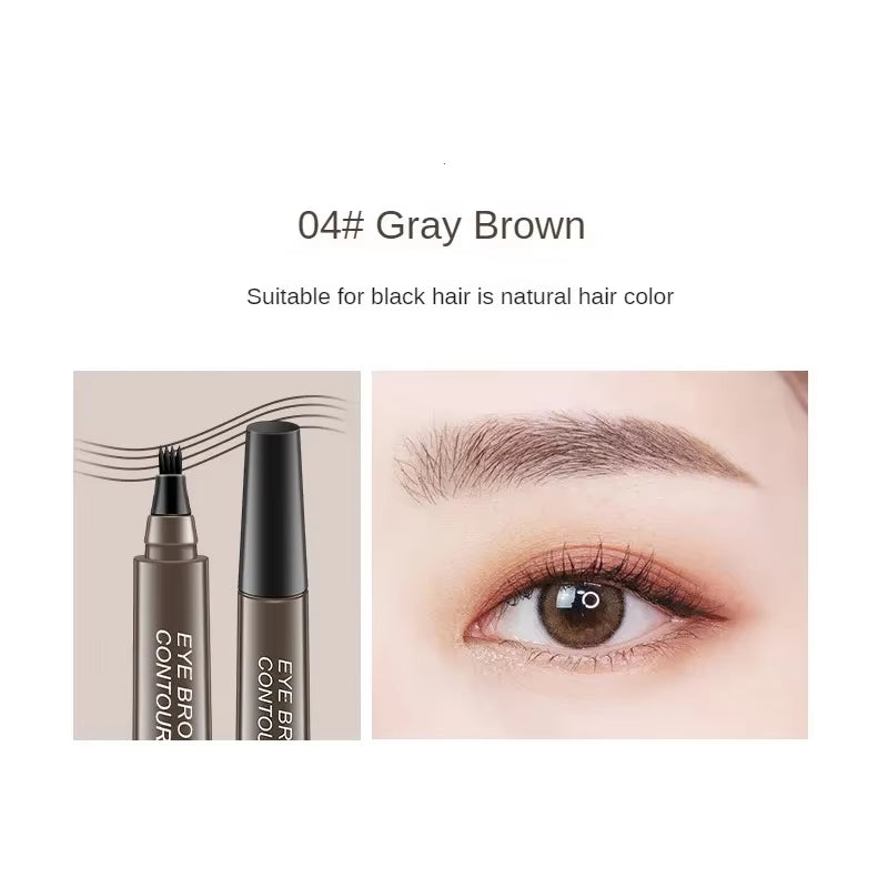 4 Point Eyebrow Pencil Enhance Eyebrow Waterproof Liquid Eyebrow Pen Natural Makeup Long Lasting Makeup Fashion Girl Brow Pencil