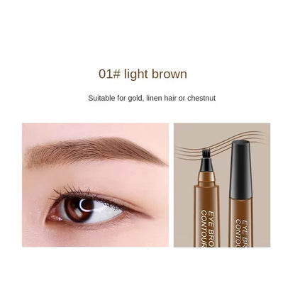 4 Point Eyebrow Pencil Enhance Eyebrow Waterproof Liquid Eyebrow Pen Natural Makeup Long Lasting Makeup Fashion Girl Brow Pencil