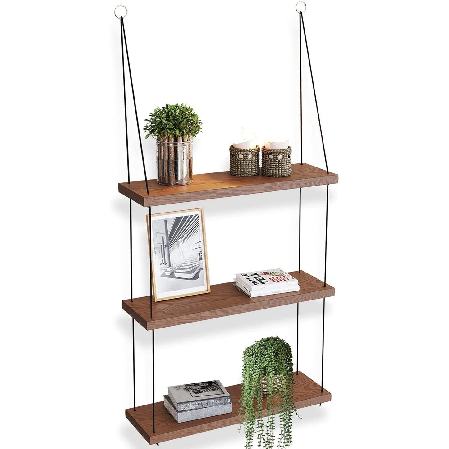 Wood Floating Shelf 3 Tier for Wall Living Room Decoration